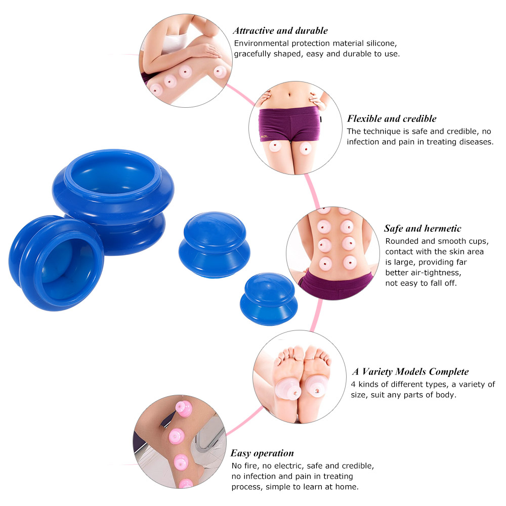4 ชิ้น Anti Cellulite สูญญากาศ - Cupping Therapy Set บทวิจารณ์และราคา